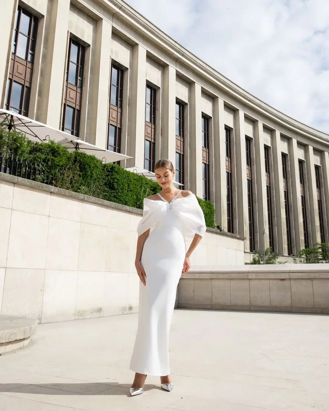 White Élysée Evening Gown